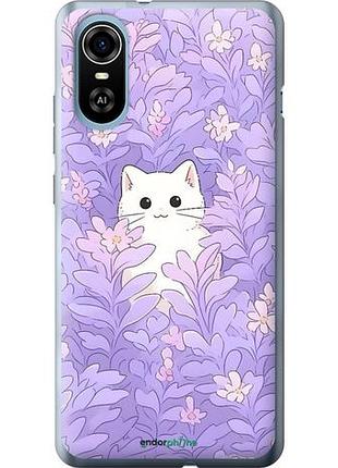 Чехол на zte blade a31 plus котик в цветах зте блейд а31 плюс