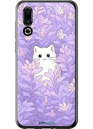 Чохол на meizu 16s котик у квітах