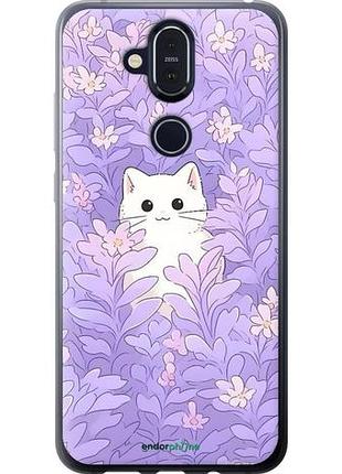 Чехол на nokia 8.1 котик в цветах нокиа 8.1