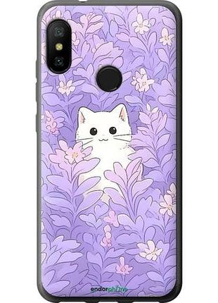 Чехол на xiaomi mi a2 lite котик в цветах сяоми ми а2 лайт