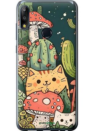 Чехол на asus zenfone max pro m2 zb631kl коты грибы асус зенфон макс про м2 зетб631кл