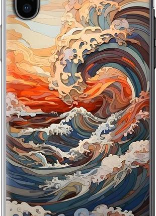 Чехол на iphone x арт волны айфон х