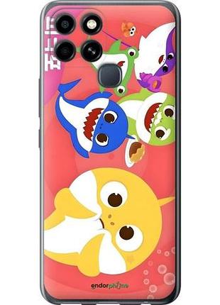 Чехол на infinix smart 6 бейби шаркс инфикс смарт 6