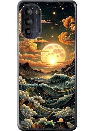 Чехол на motorola moto g52 арт волны моторола мото г52