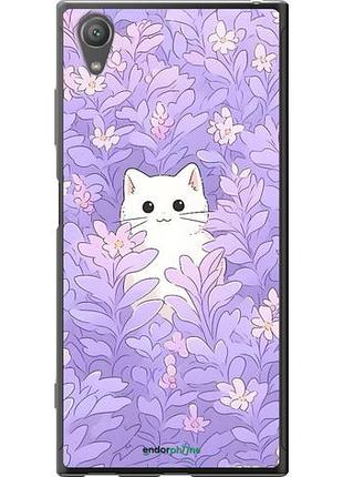 Чохол на sony xperia xa1 plus g3412 котик у квітах