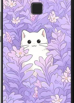 Чехол на huawei p9 lite котик в цветах хуавей п9 лайт