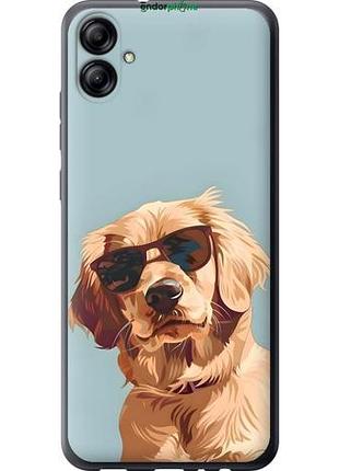 Чехол на samsung galaxy a04e a042f пес в очках самсунг а04e а042ф