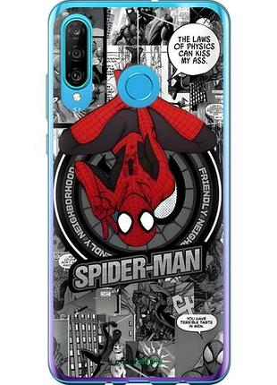 Чехол на huawei p30 lite человек паук, spiderman хуавей п30 лайт