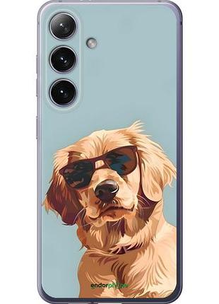 Чехол на samsung galaxy s24 plus пес в очках самсунг с24 плюс