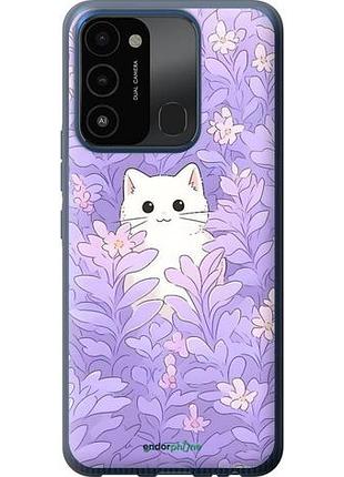 Чехол на tecno spark 8c kg5k котик в цветах текно спарк 8с кг5k