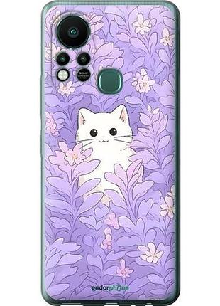 Чехол на infinix hot 11s котик в цветах инфикс хот 11с