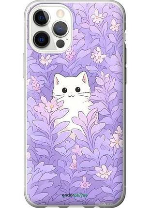 Чехол на iphone 12 котик в цветах айфон 12