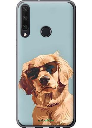 Чехол на huawei y6p пес в очках хуавей у6p