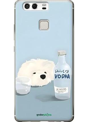 Чехол на huawei p9 пес водка хуавей п9