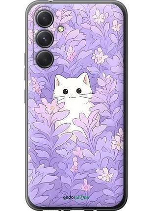 Чохол на samsung galaxy a54 a546e котик у квітах
