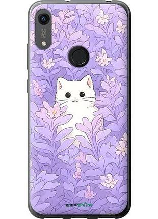 Чехол на huawei y6s котик в цветах хуавей у6с