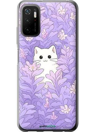 Чехол на xiaomi redmi note 10t котик в цветах сяоми редми ноут 10т