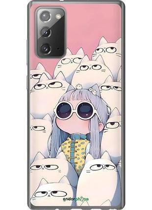 Чехол на samsung galaxy note 20 милая девочка и коты самсунг ноут 20
