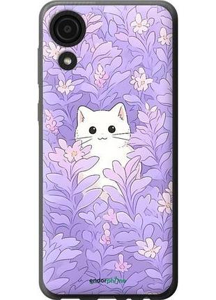 Чохол на samsung galaxy a03 core a032f котик у квітах