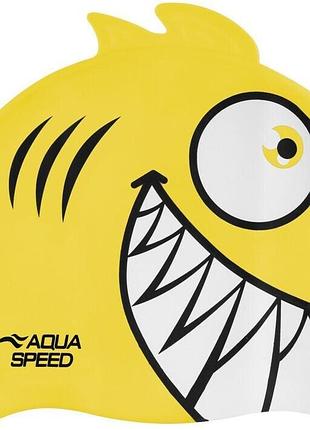 Яскрава дитяча шапочка aqua speed zoo pirana 9700 жовта піранья
