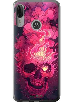Чехол на motorola moto e6 plus череп арт моторола мото е6 плюс