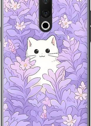 Чехол на meizu 15 котик в цветах мейзу 15