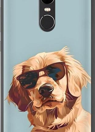 Чехол на xiaomi redmi note 4x пес в очках сяоми редми ноут 4х