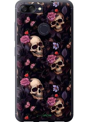 Чохол на asus zenfone max plus m1 zb570tl черепа та троянди