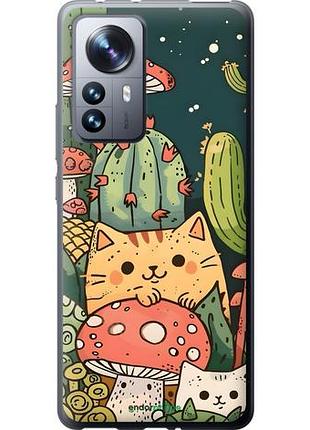 Чехол на xiaomi 12 pro коты грибы сяоми 12 про