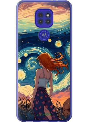 Чохол на motorola g9 play дівчина арт