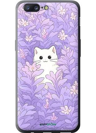 Чохол на oneplus 5 котик у квітах