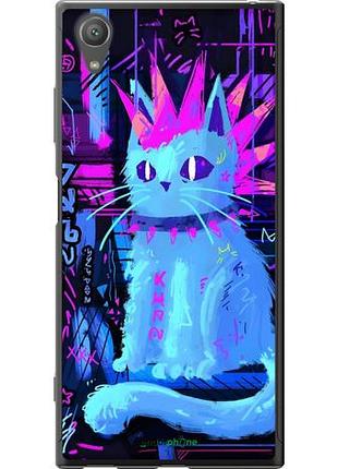 Чехол на sony xperia xa1 plus g3412 кот панк сони эксперия ха1 плюс г3412