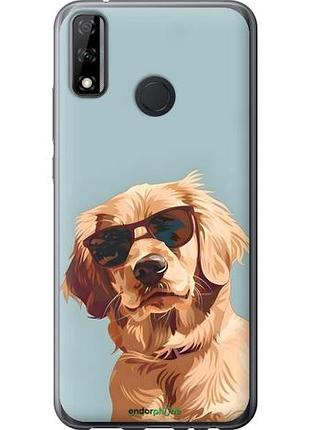 Чехол на huawei y8s пес в очках хуавей у8с