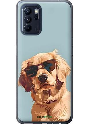 Чехол на oppo reno6 z пес в очках оппо рено6 зет