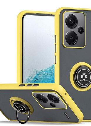 Чехол fiji colorframe для xiaomi redmi note 13 pro plus 5g матовый бампер с кольцом подставкой yellow