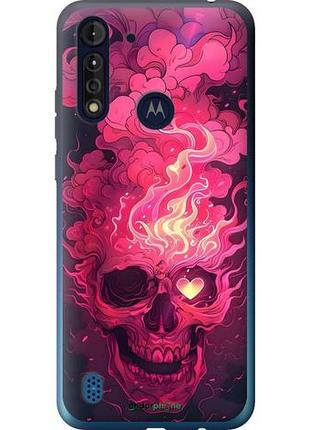 Чехол на motorola g8 power lite череп арт