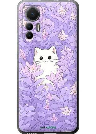 Чехол на xiaomi 12 lite котик в цветах сяоми 12 лайт