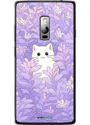 Чохол на oneplus 2 котик у квітах