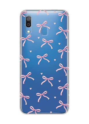 Прозрачный чехол для samsung galaxy a30 (2019)/a20 (2019) бантики (принт 404)