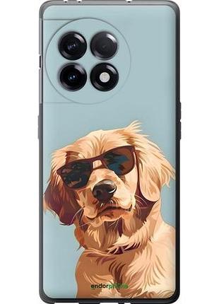 Чехол на oneplus 11r пес в очках 1+ 11р