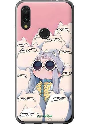 Чехол на xiaomi redmi 7 милая девочка и коты сяоми редми 7