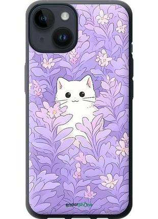 Чехол на iphone 14 котик в цветах айфон 14