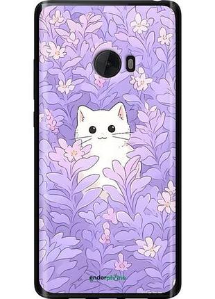Чехол на xiaomi mi note 2 котик в цветах сяоми ми ноут 2