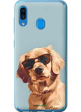 Чехол на samsung galaxy a30 2019 a305f пес в очках самсунг а30 2019 а305ф