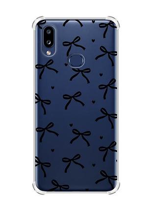 Чехол с утолщенными углами на samsung galaxy a10s (a107) бантики (принт 405)
