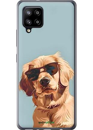 Чехол на samsung galaxy a42 a426b пес в очках самсунг а42 а426б