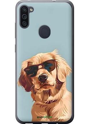 Чехол на samsung galaxy m11 m115f пес в очках самсунг м11 м115ф