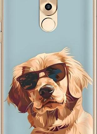 Чехол на huawei mate 9 lite пес в очках хуавей мейт 9 лайт