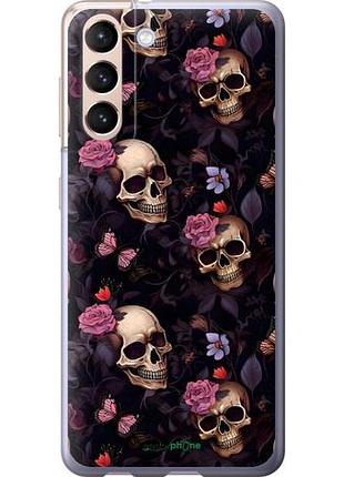 Чехол на samsung galaxy s21 черепа и розы самсунг с21