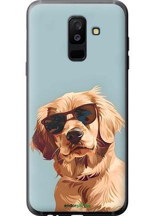 Чехол на samsung galaxy a6 plus 2018 пес в очках самсунг а6 плюс 2018